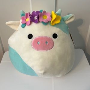 Squishmallow 12” Belana the Cow (with Flower Crown)
